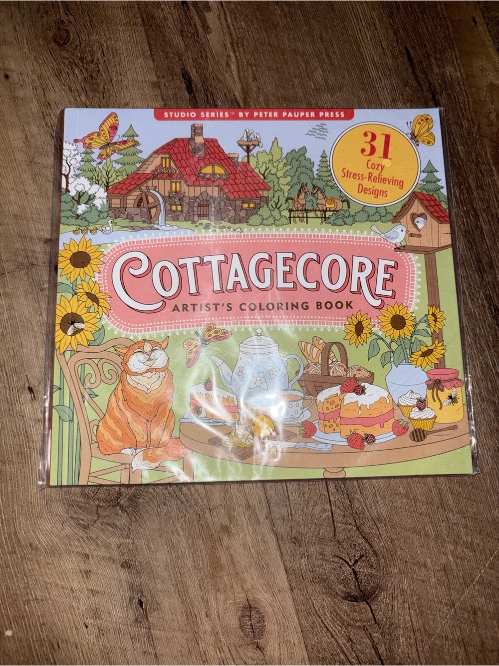 Cottagecore Artist's Coloring Book - Pastel Pink & Green Cover